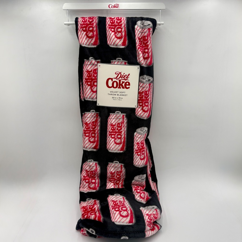 Diet Coke Velvet Soft Throw Blanket 60x70 Official Merchandise Can Design